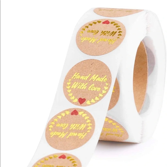 100 Handmaid With Love Sticker Labels - Picture 2 of 4